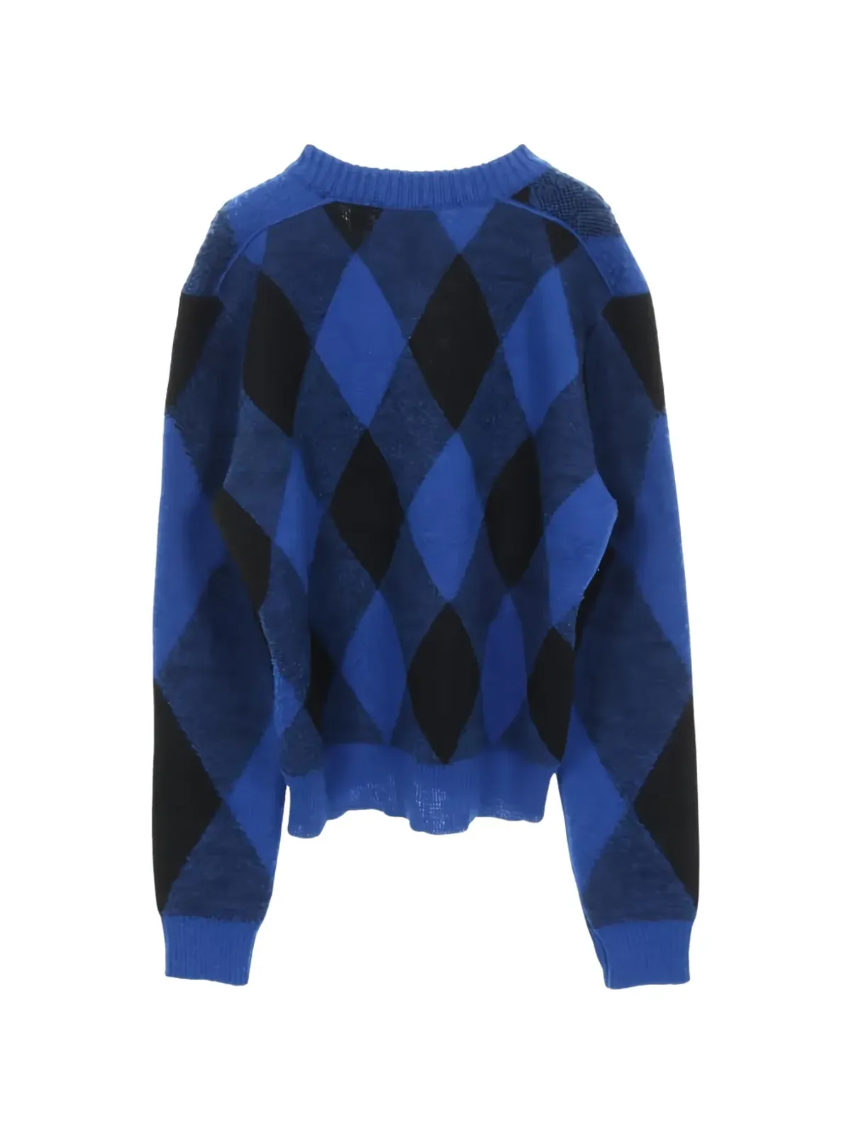 Burberry ビンテージ 2010年代 アーガイルチェック カーディガン ブルー - 画像2