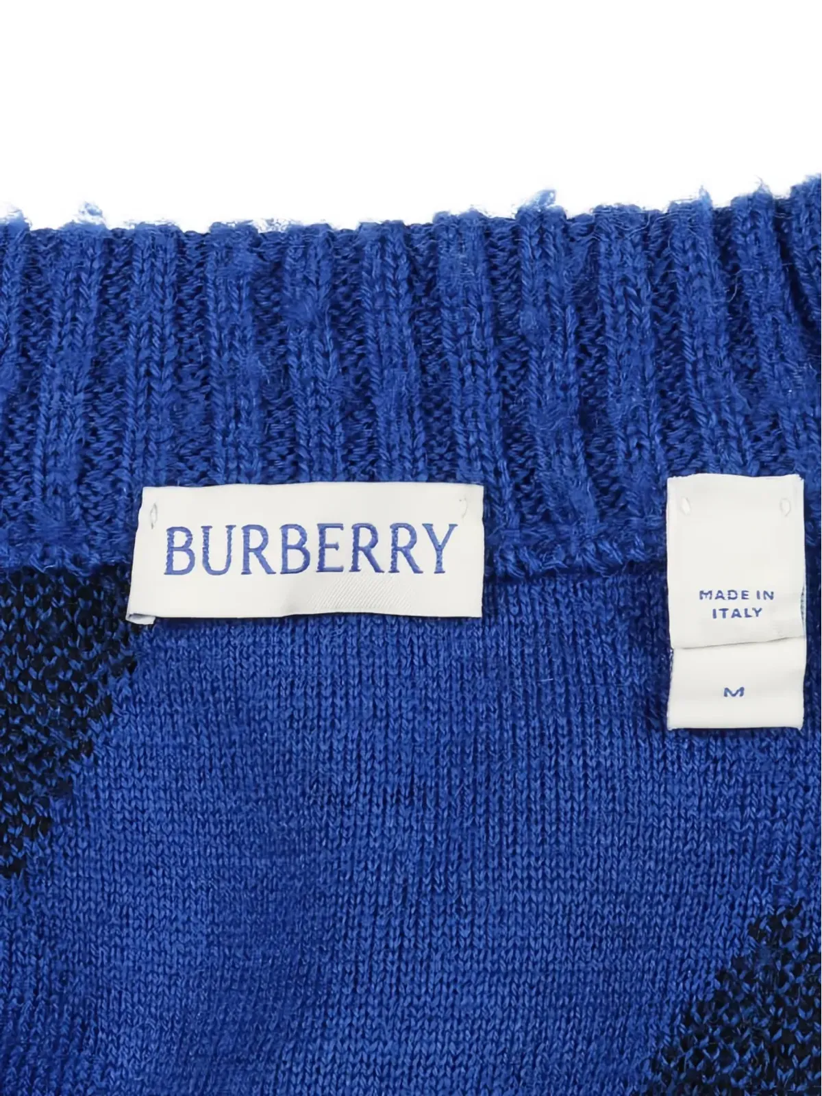 Burberry ビンテージ 2010年代 アーガイルチェック カーディガン ブルー - 画像4