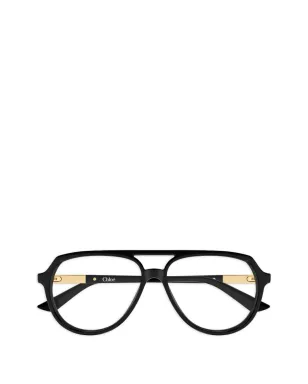 Chloé Eyewear ロゴディテール パイロットフレーム眼鏡 ブラック - サムネイル1