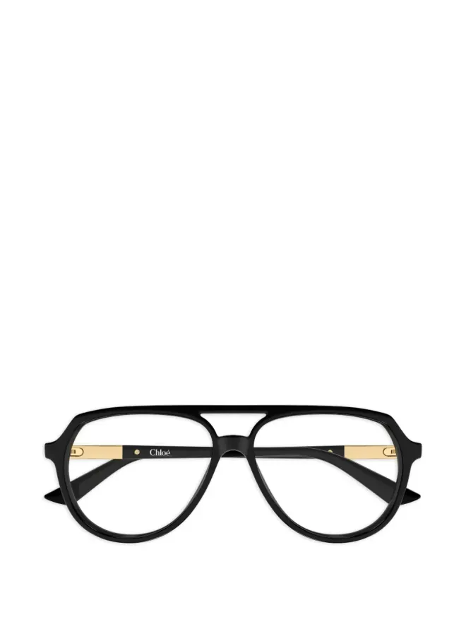 Chloé Eyewear Chloé Eyewear ロゴディテール パイロットフレーム眼鏡 ブラックの商品画像