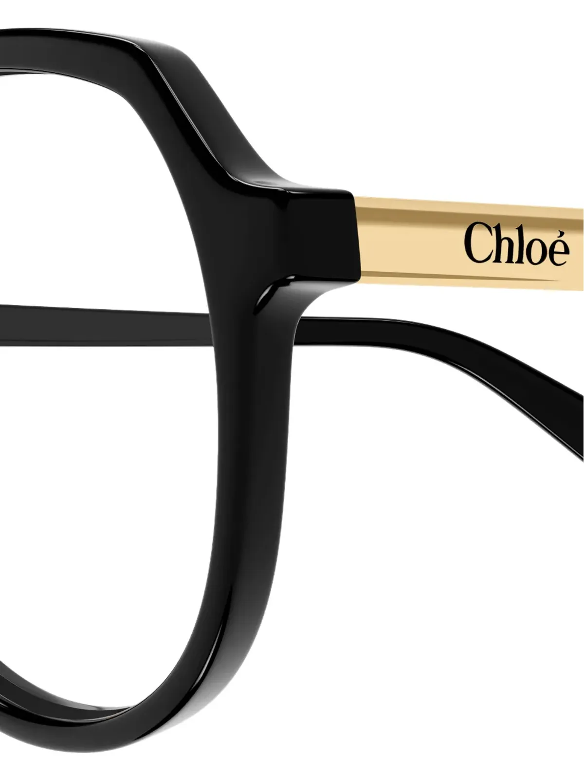 Chloé Eyewear ロゴディテール パイロットフレーム眼鏡 ブラック - 画像3