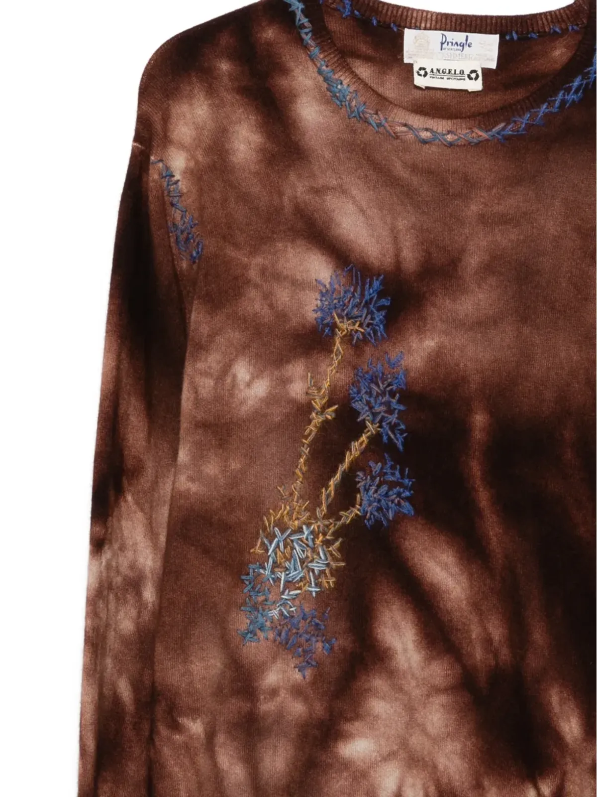 A.N.G.E.L.O. Vintage Upcycling tie-dye embroidered sweater - Brown - 画像3