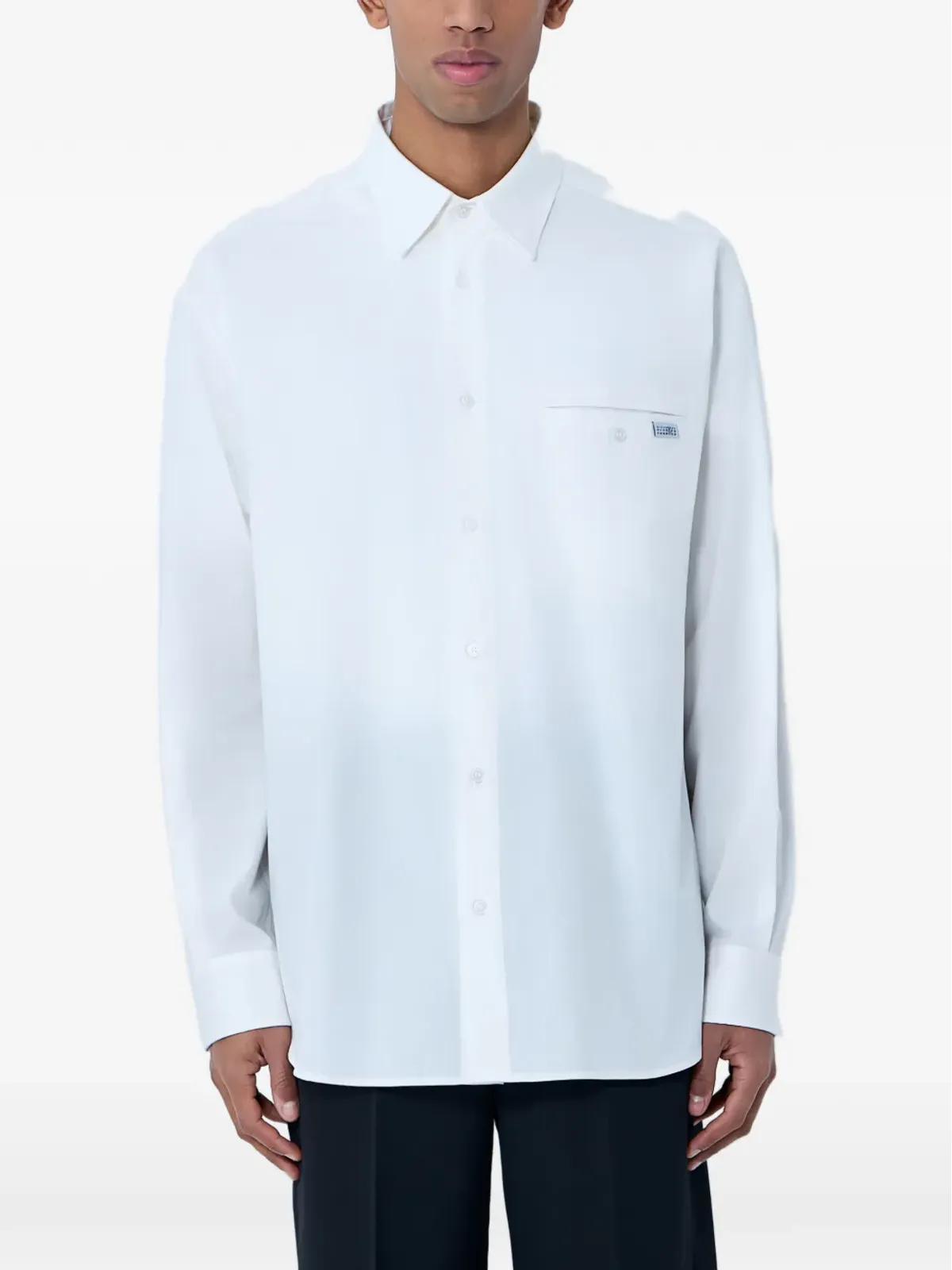 MM6 Maison Margiela パッチポケット付きボタンダウンシャツ - White - 画像1