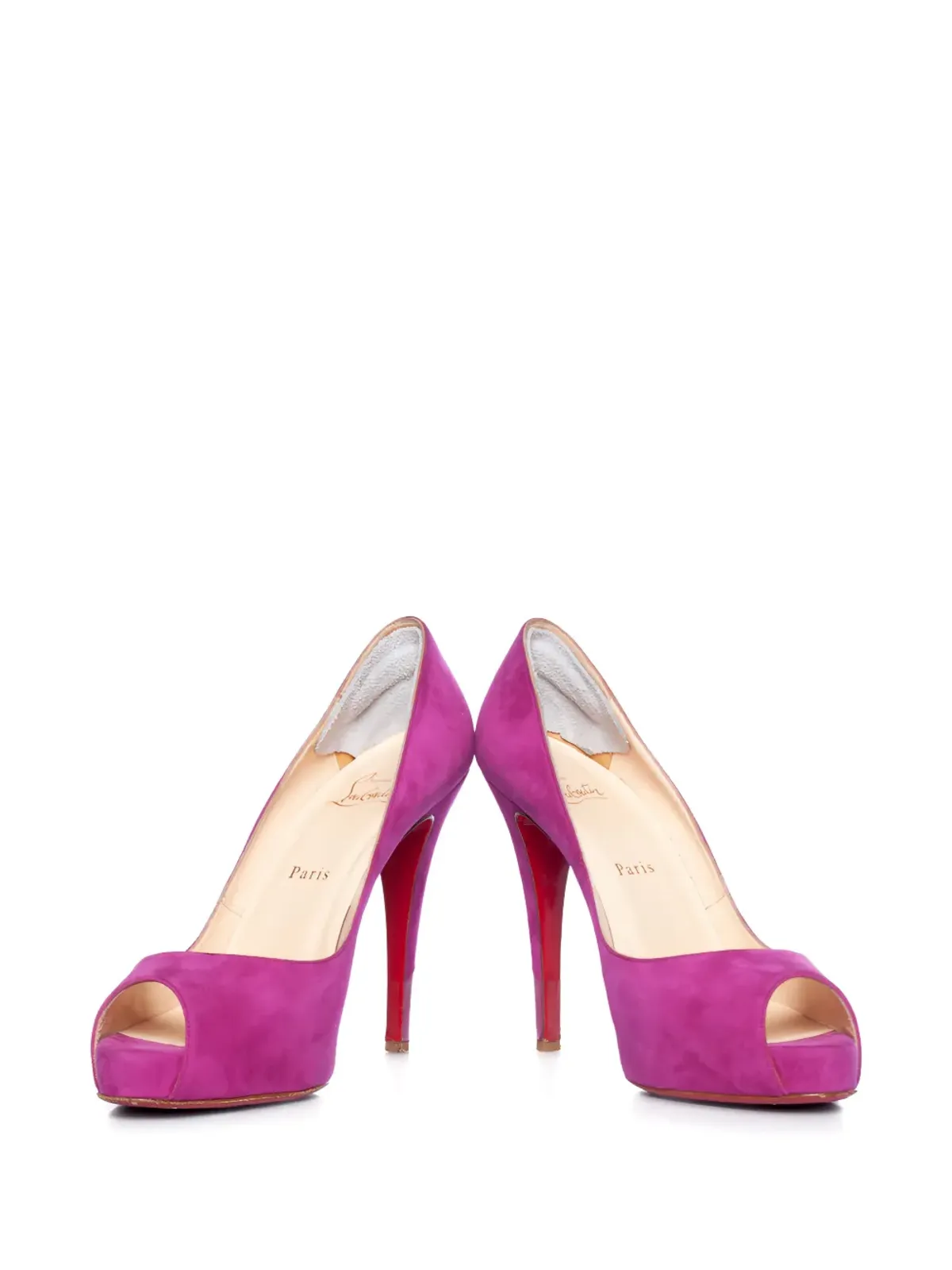 Christian Louboutin Pre-Owned スエード プラットフォーム ピープトゥー サンダル - パープル - 画像5