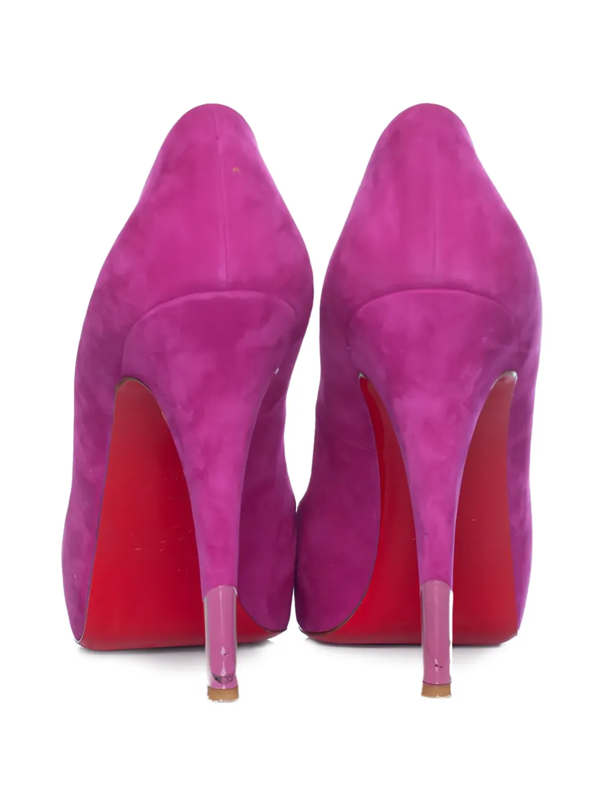 Christian Louboutin Pre-Owned スエード プラットフォーム ピープトゥー サンダル - パープル - 画像3
