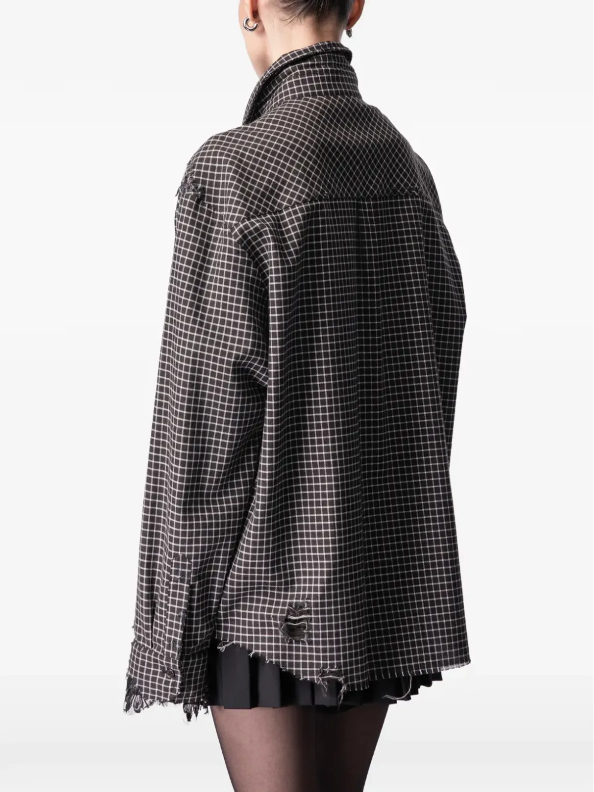 ARTICLE TEN チェック柄シャツ - Black - 画像3