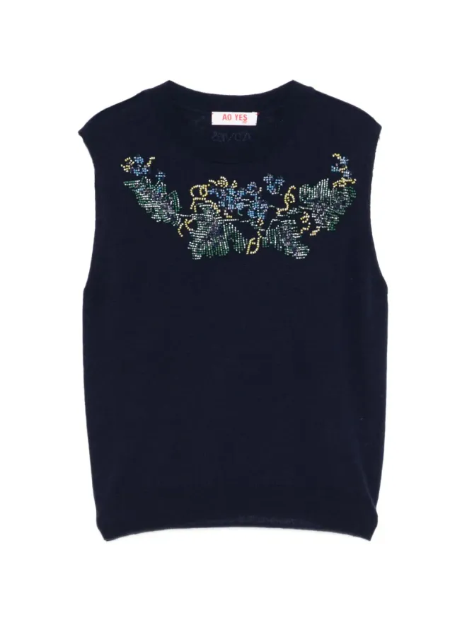 AO YES AO YES ビーズ付きニットベストの商品画像