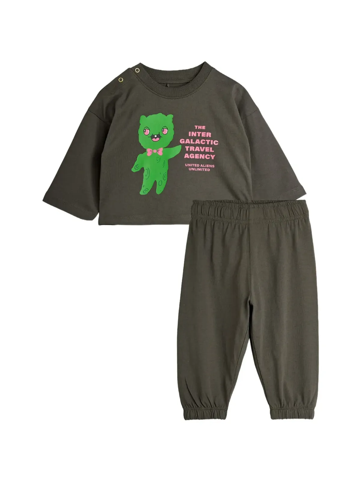 Mini Rodini エイリアンプリント トラックスーツセット - グレー - 画像1