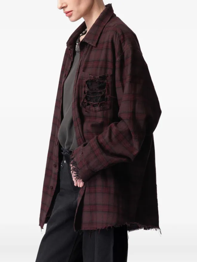 ARTICLE TEN ARTICLE TEN ダメージ加工 チェックシャツの商品画像