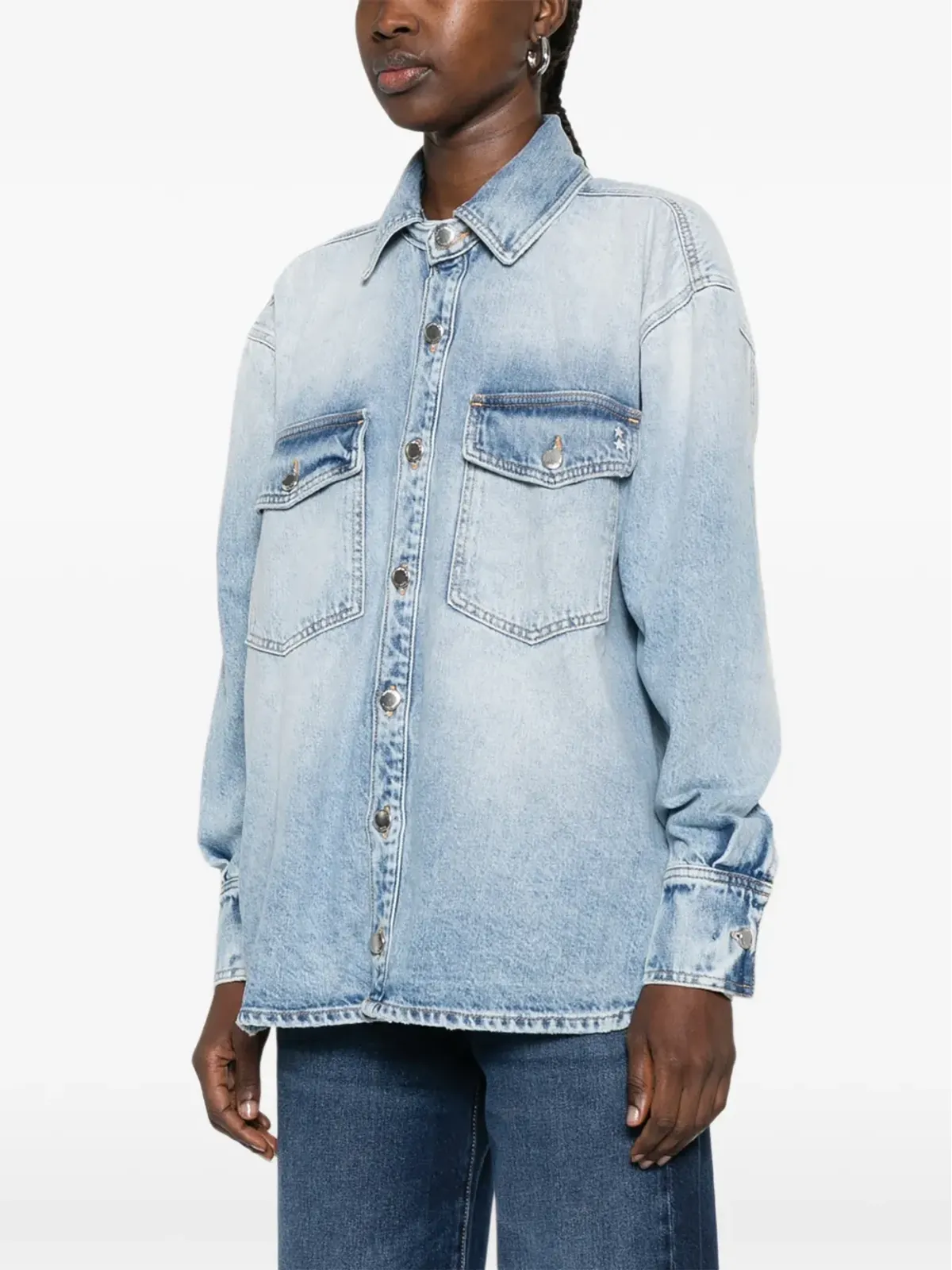 ICON DENIM チェストポケット付きボタン留めシャツ - 画像3