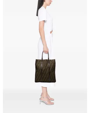 Fendi Pre-Owned ズーカ キャンバス縦型トートバッグ - ブラウン - サムネイル2