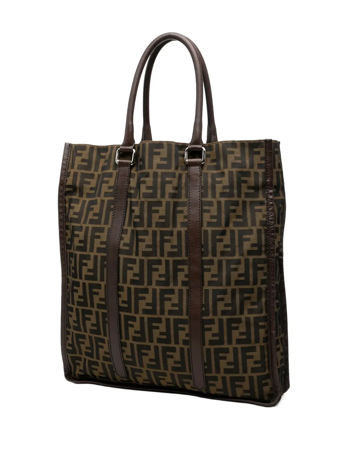 Fendi Pre-Owned ズーカ キャンバス縦型トートバッグ - ブラウン - 画像3