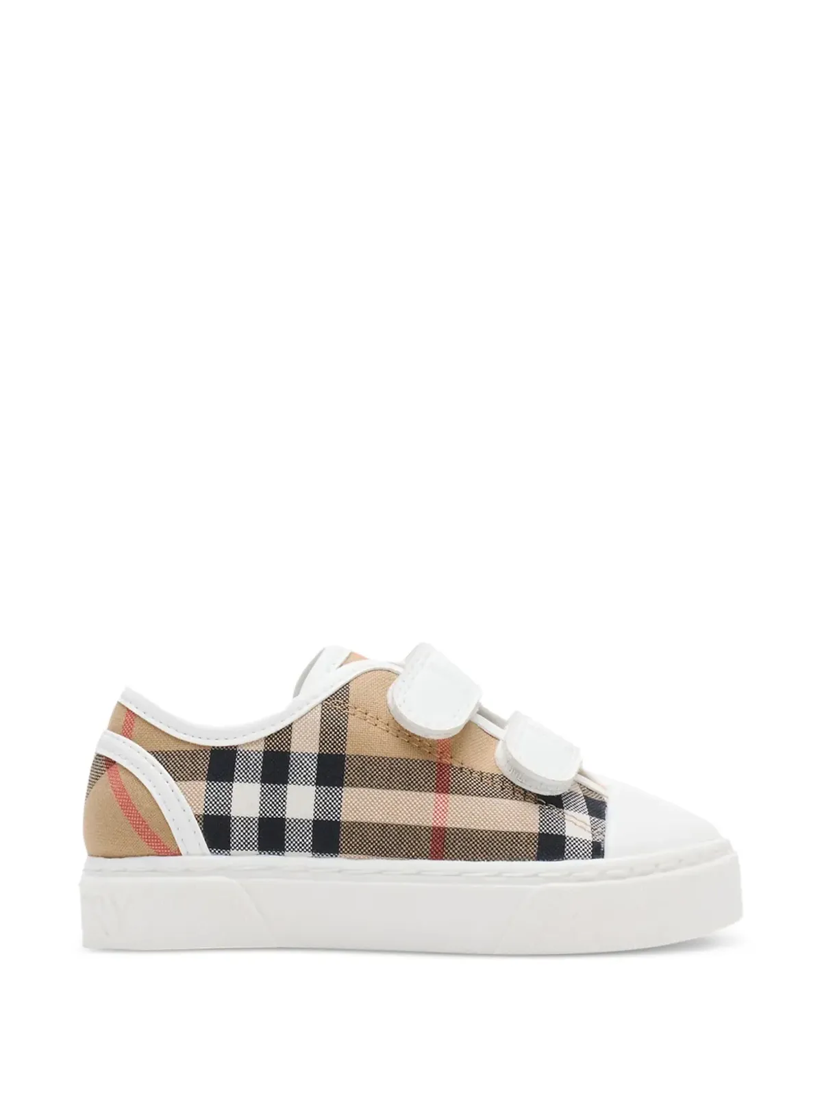Burberry Kids チェック柄ストラップスニーカー - 画像1