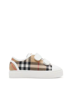 Burberry Kids チェック柄ストラップスニーカー - サムネイル1