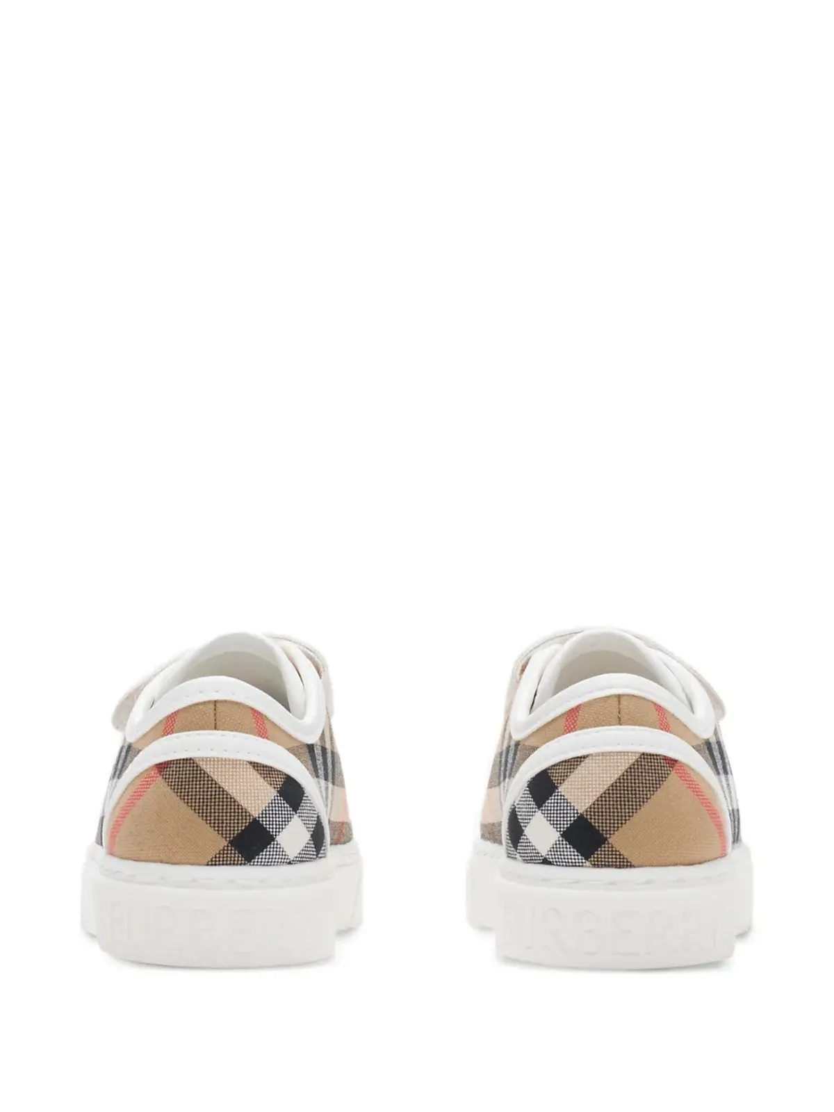 Burberry Kids チェック柄ストラップスニーカー - 画像5