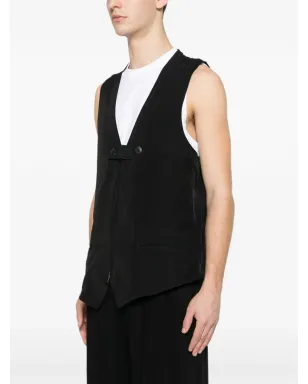 Y-3 button zip vest - Black - サムネイル3