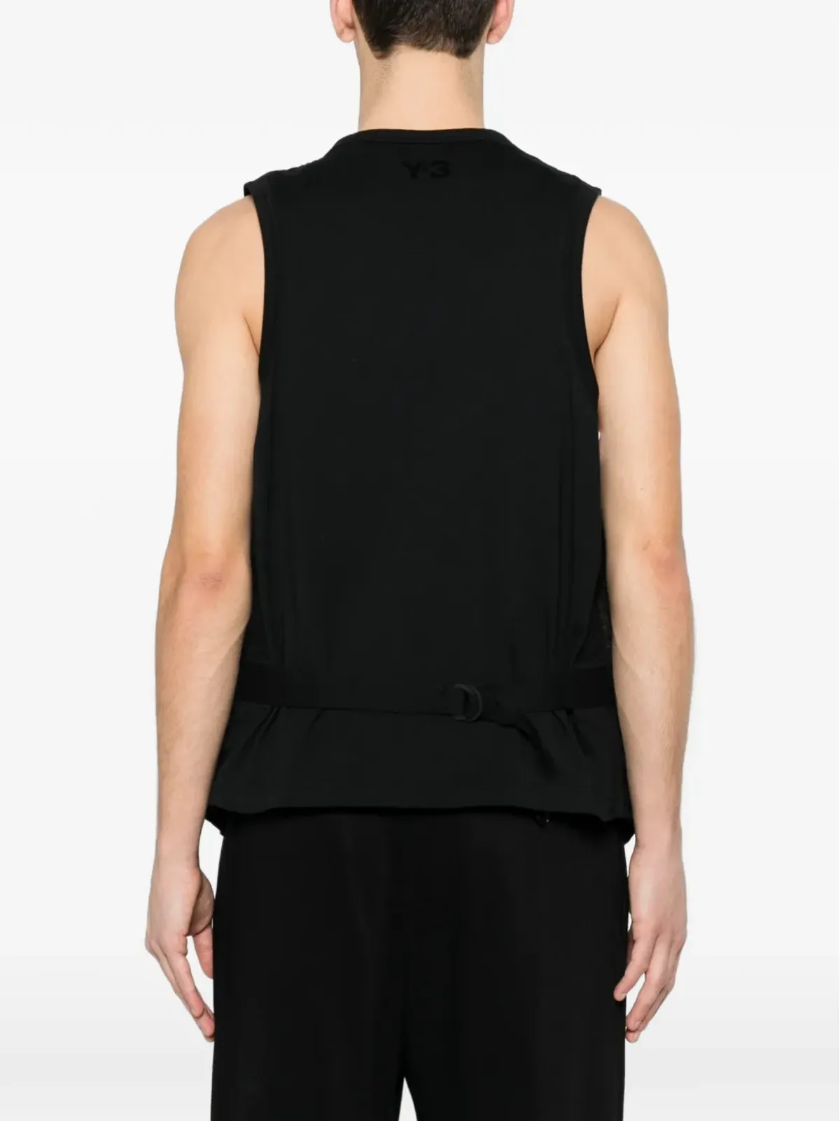Y-3 button zip vest - Black - 画像4