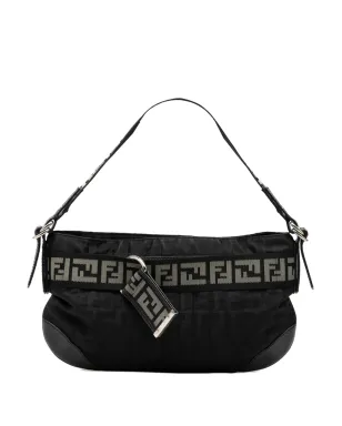 Fendi ビンテージ Zucca ナイロン ジップコード ショルダーバッグ - ブラック - サムネイル1