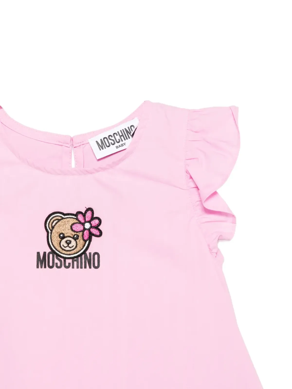 Moschino Kids ロゴプリント・フリルディテールドレス - 画像3