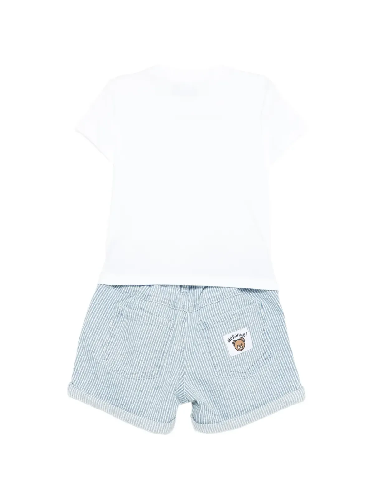 Moschino Kids ストライプ柄ショートパンツとTシャツのセット - 画像2