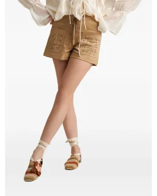 PHO FIRENZE スタッズ付きレザーショートパンツ - サムネイル1