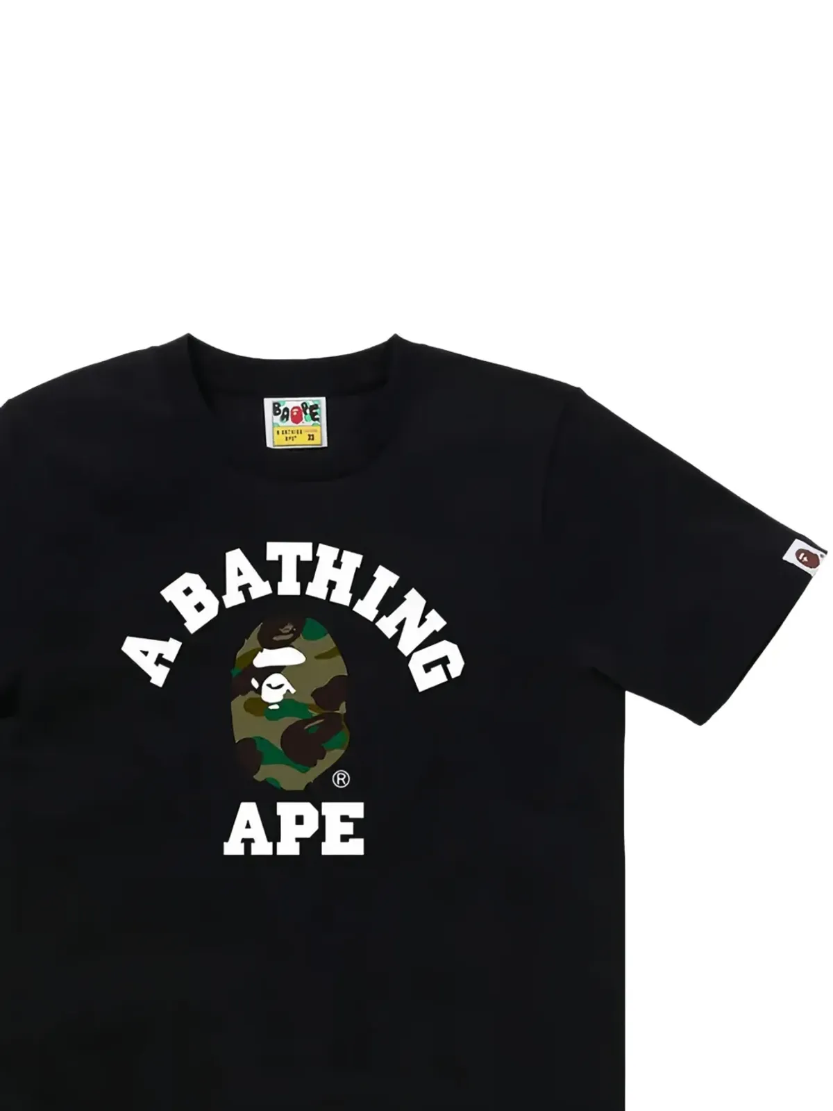 A BATHING APE® カモ柄カレッジ グラフィックプリント Tシャツ - 画像2
