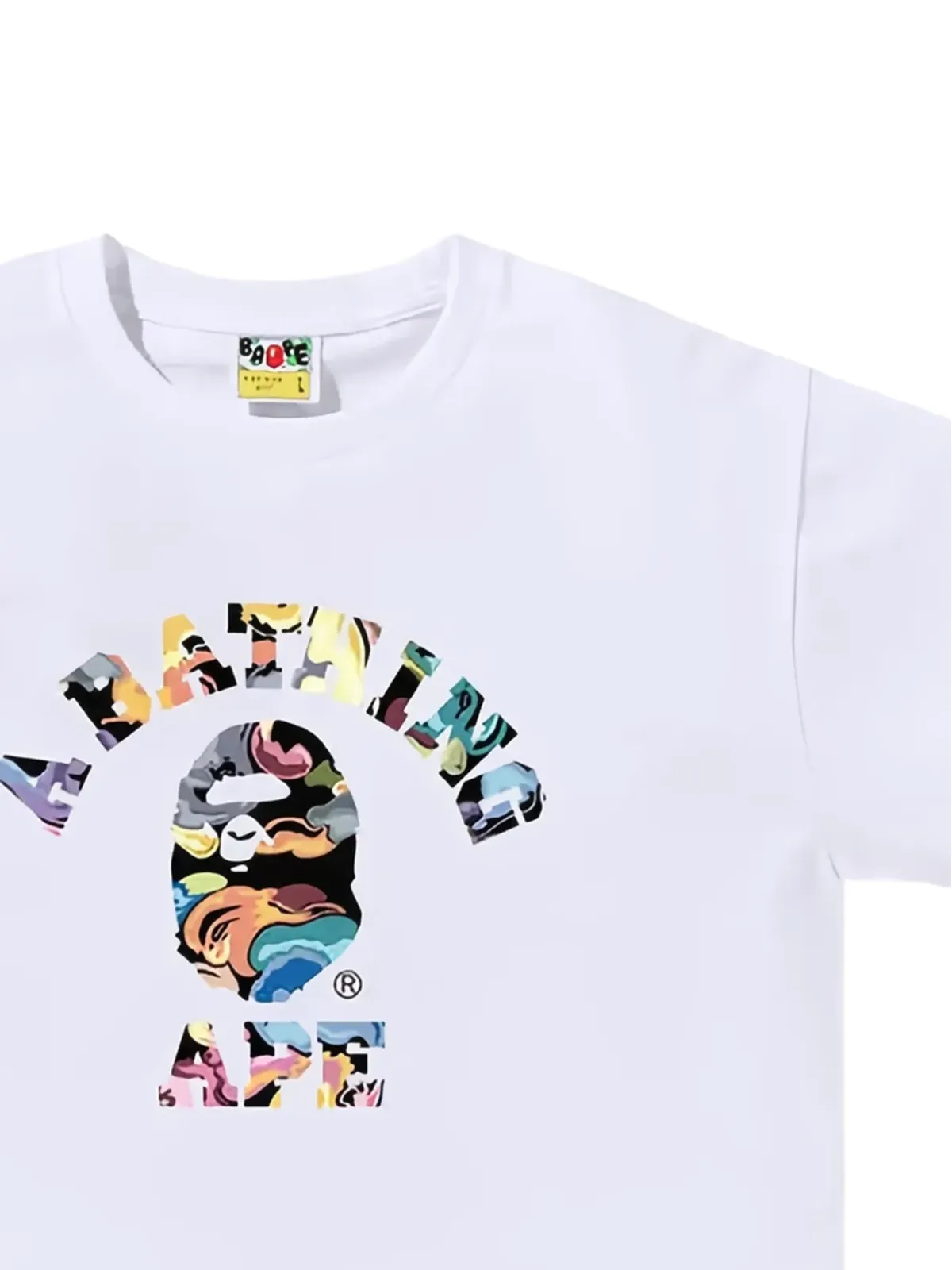 A BATHING APE® カモ柄 カレッジ クルーネックTシャツ - ホワイト - 画像2