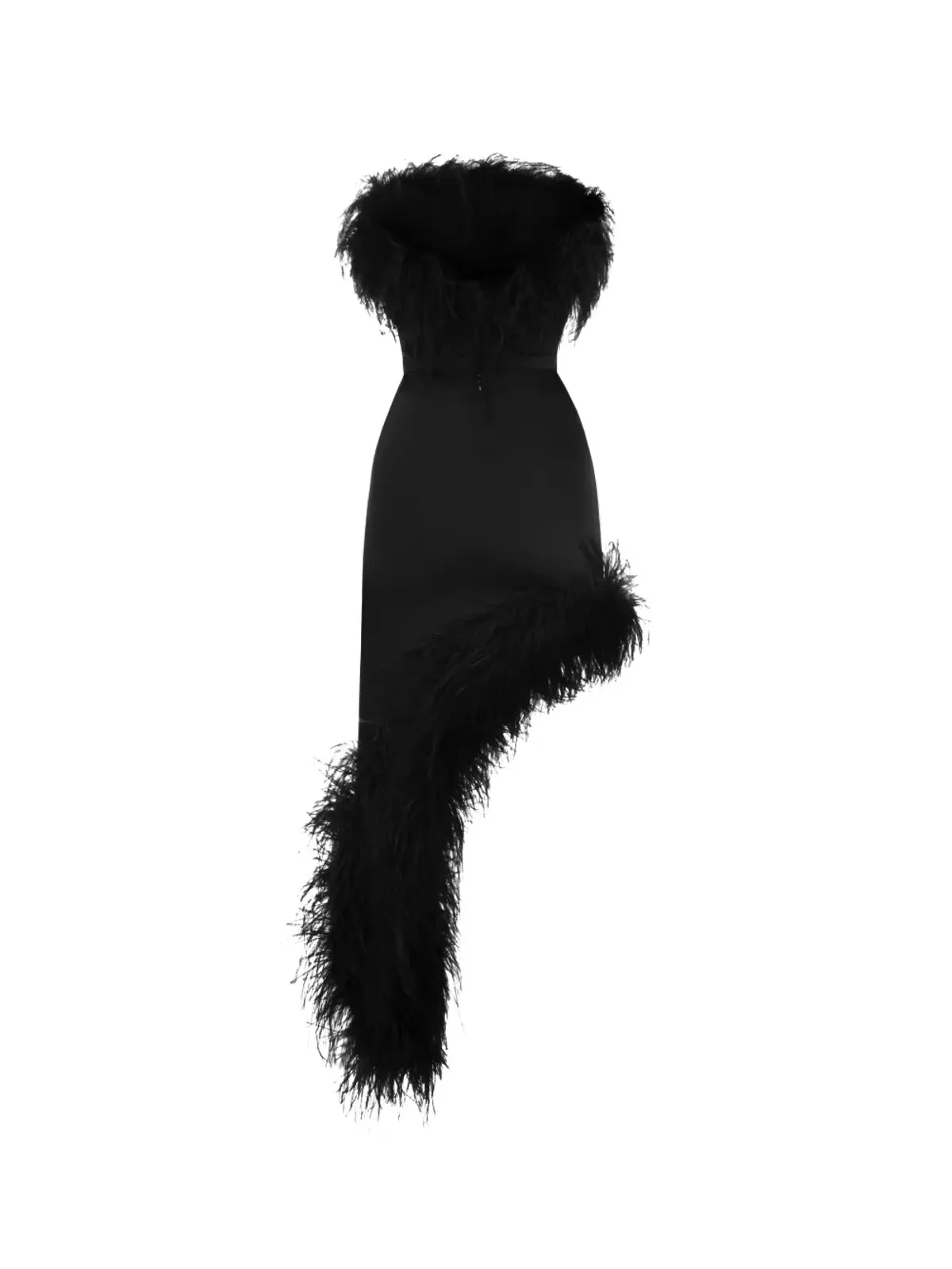 MATTERS STORE ヴァレリー フェザートリム ストラップレス アシンメトリック ドレス - 画像5