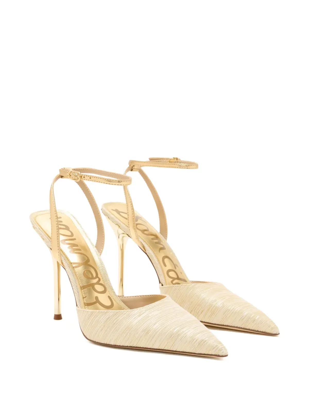 Sam Edelman Osha アンクルストラップ付きスティレットパンプス - ゴールド - 画像2