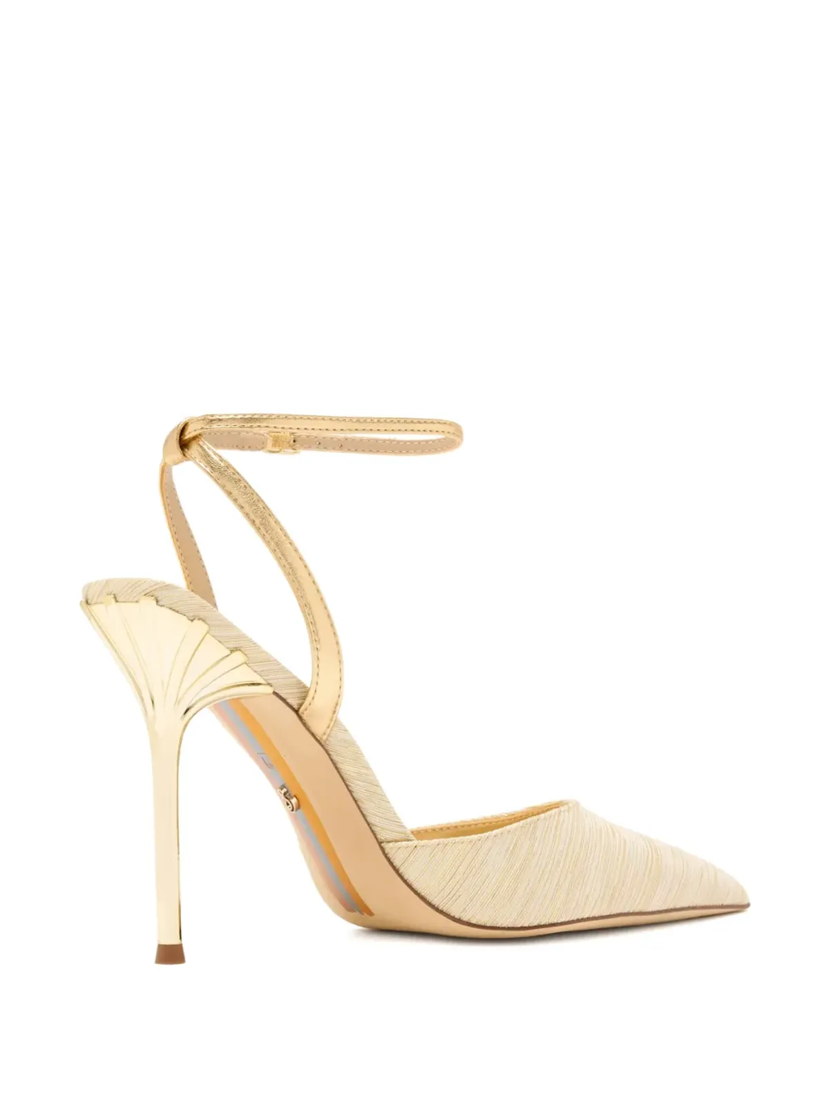 Sam Edelman Osha アンクルストラップ付きスティレットパンプス - ゴールド - 画像3