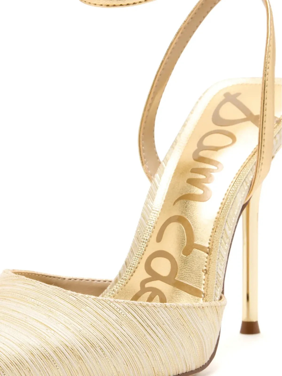 Sam Edelman Osha アンクルストラップ付きスティレットパンプス - ゴールド - 画像4