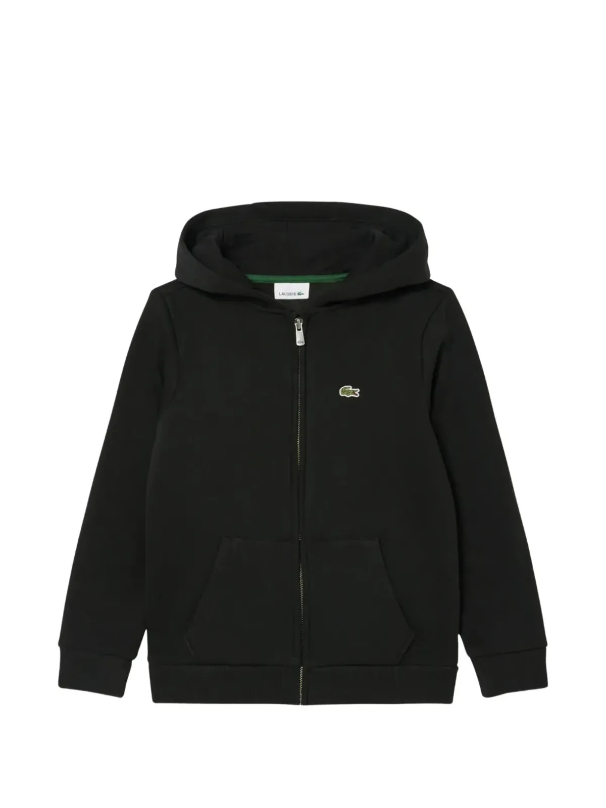 Lacoste Kids ロゴディテール入りフード付きジップアップコットンパーカー - 画像1