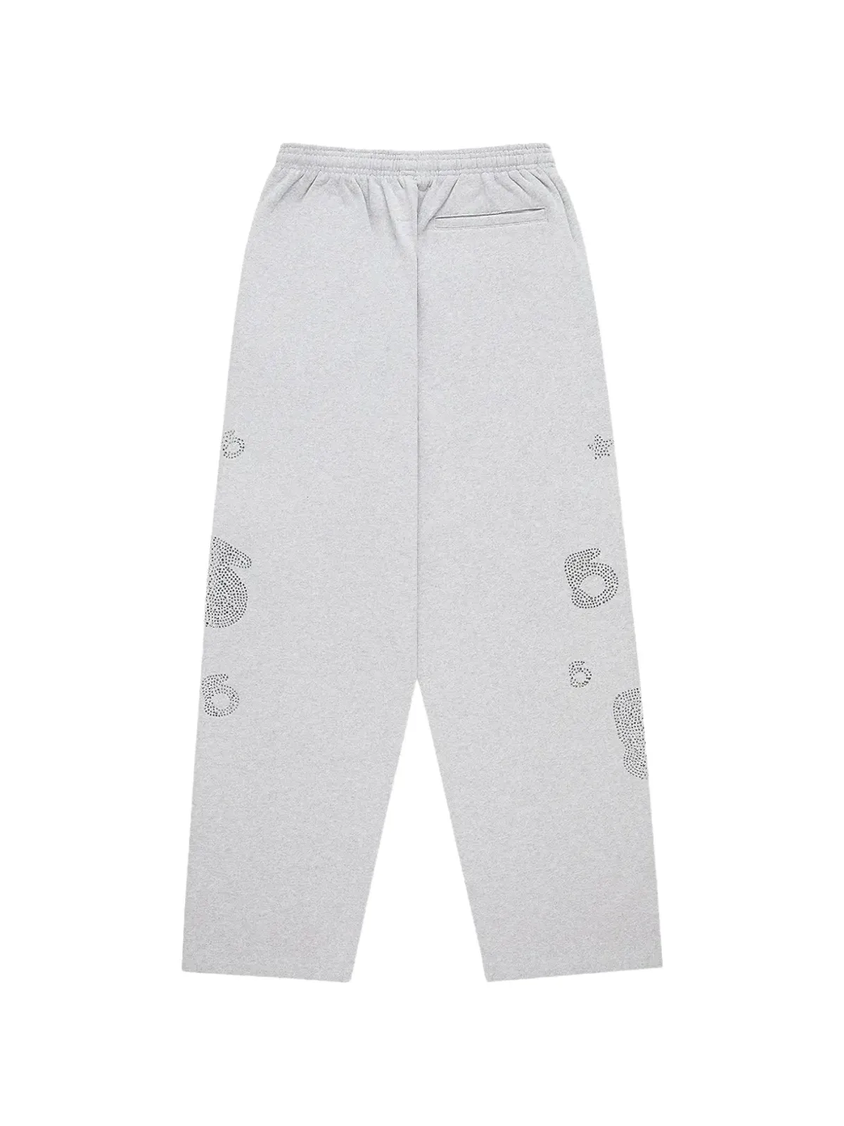 SP5DER ラインストーン入りワイドレッグトラックパンツ グレー - 画像2