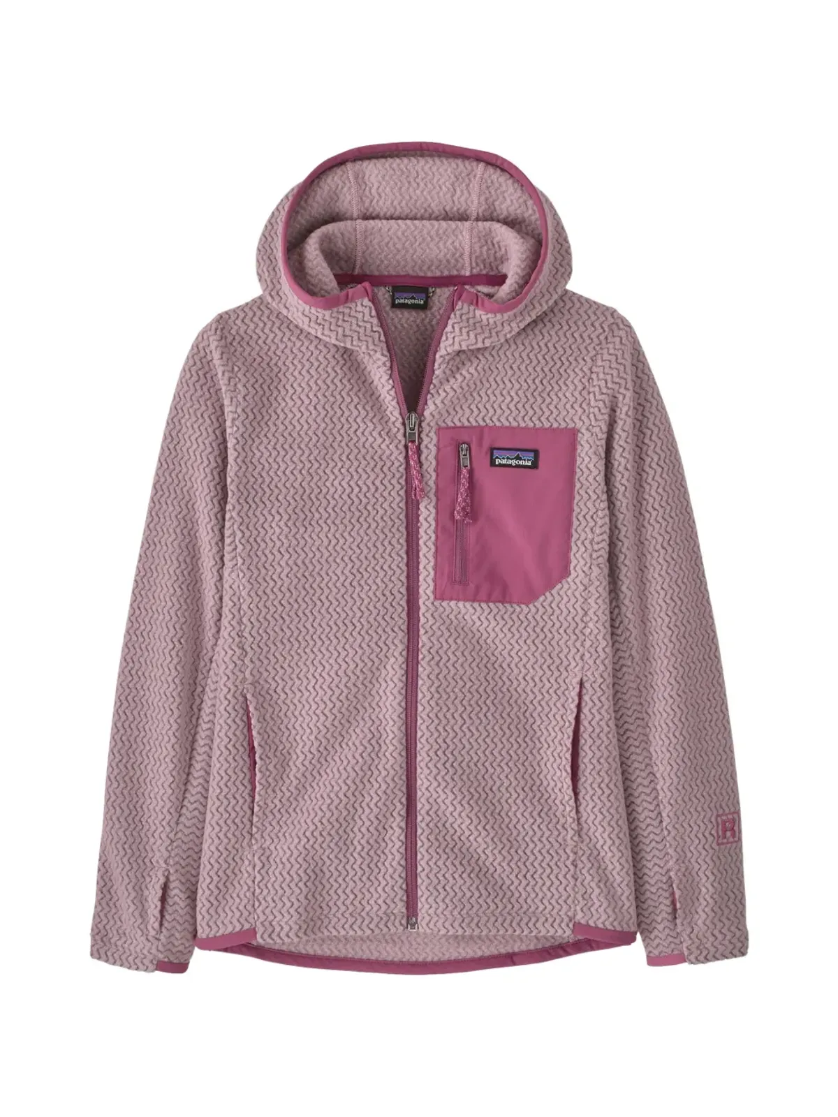 Patagonia Kids R1® Air フード付きジップアップセーター - 画像1