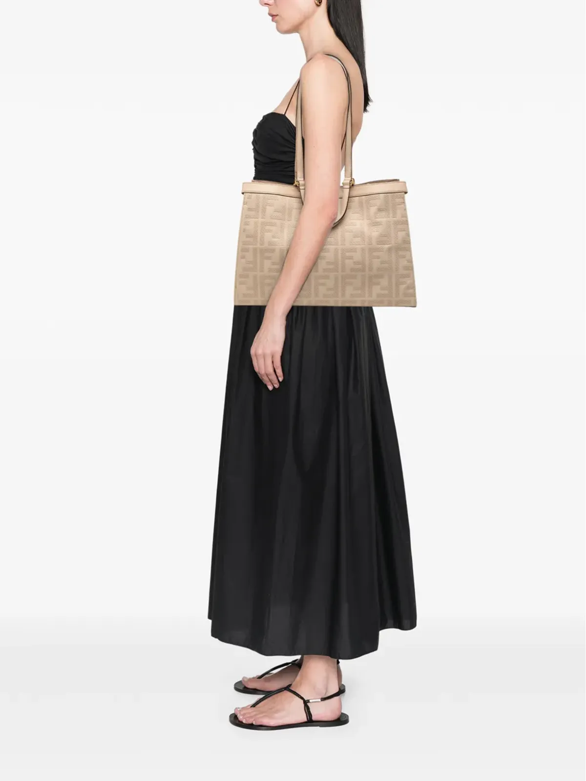 Fendi Pre-Owned Zucca Embroidered Canvas Peekaboo X Tote Satchel - Brown - 画像2