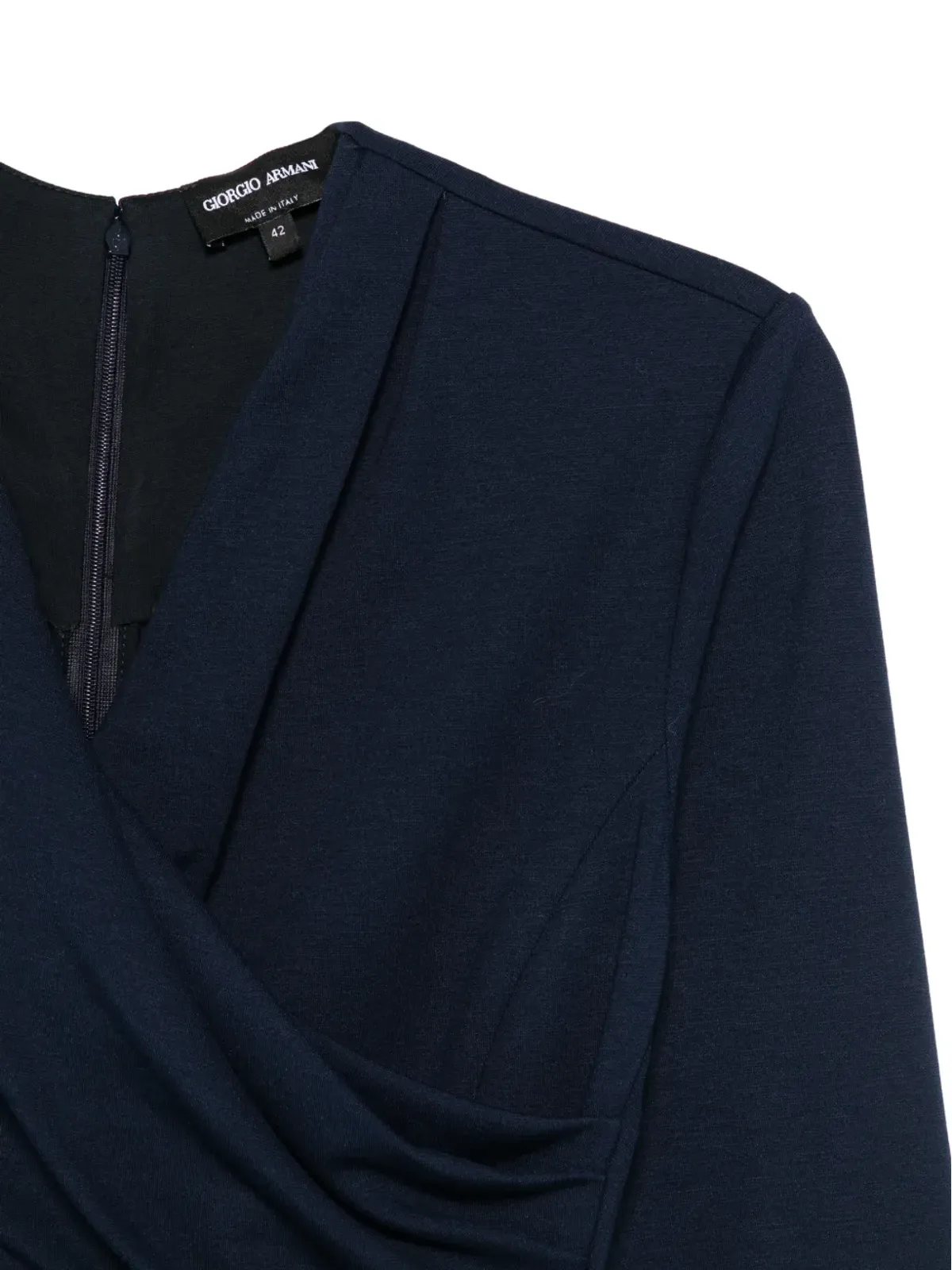 Giorgio Armani v-neck draped maxi dress - Blue - 画像3