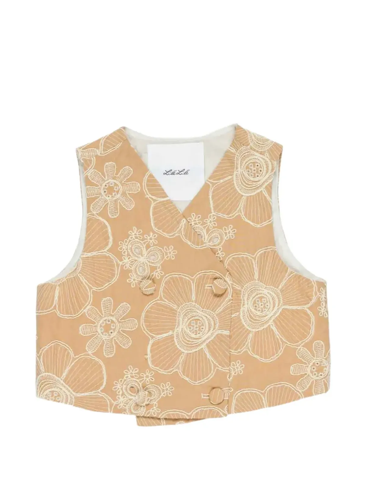 Miss Grant Kids 花柄ボタンベスト - Neutrals - 画像1