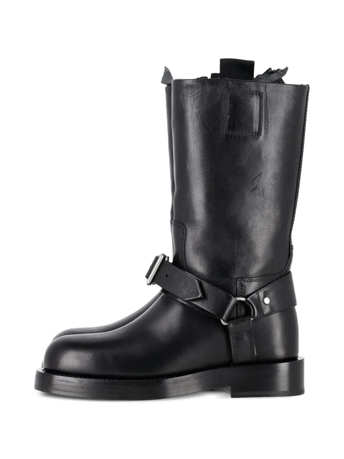 Burberry Pre-Owned バックル付きカーフレザー膝丈ブーツ（ブラック） - 画像3