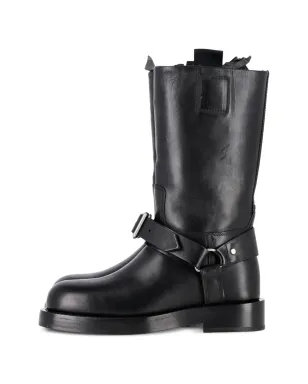 Burberry Pre-Owned バックル付きカーフレザー膝丈ブーツ（ブラック） - サムネイル3