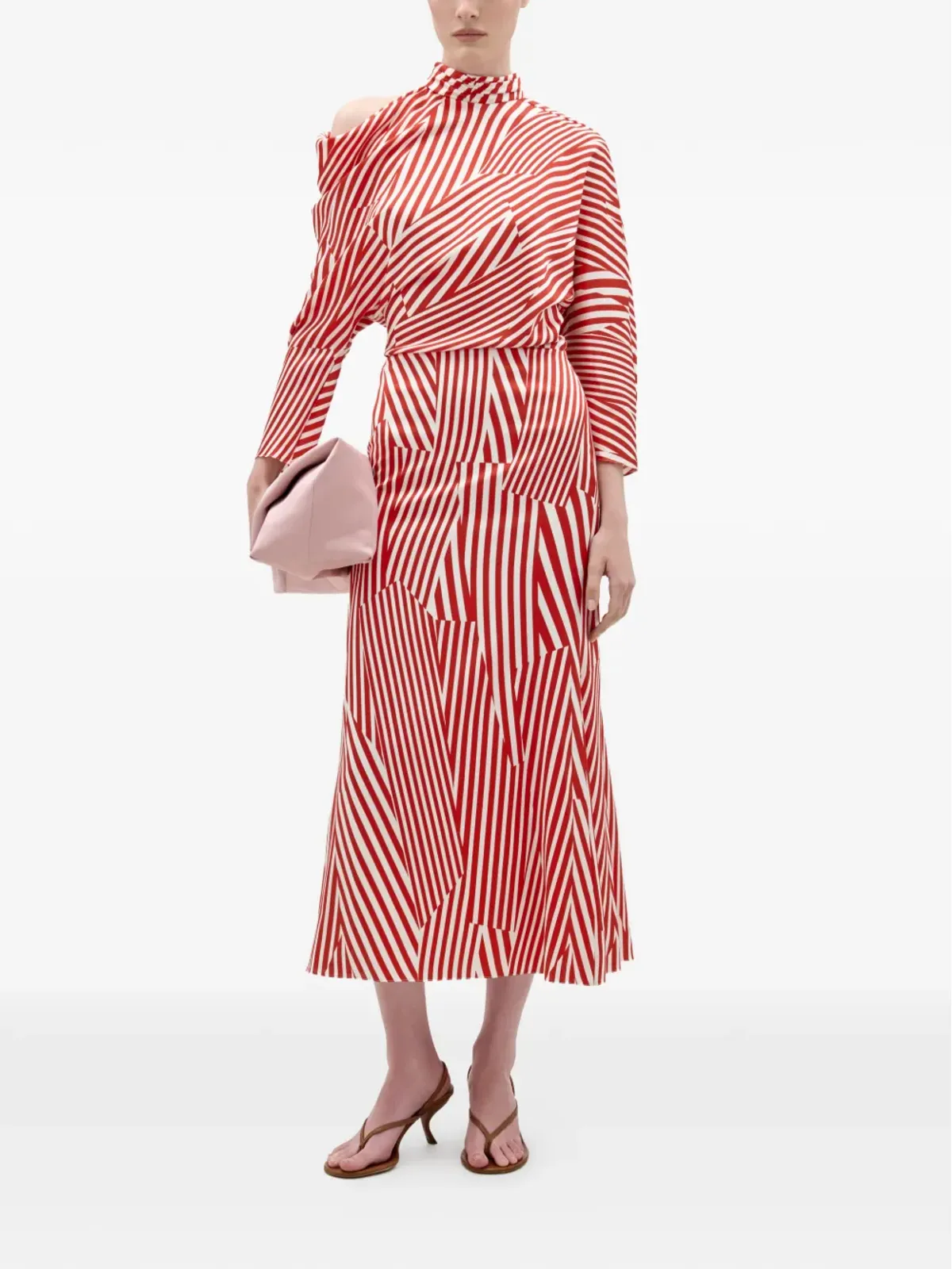 Silvia Tcherassi Lisa striped midi dress - Red - 画像2