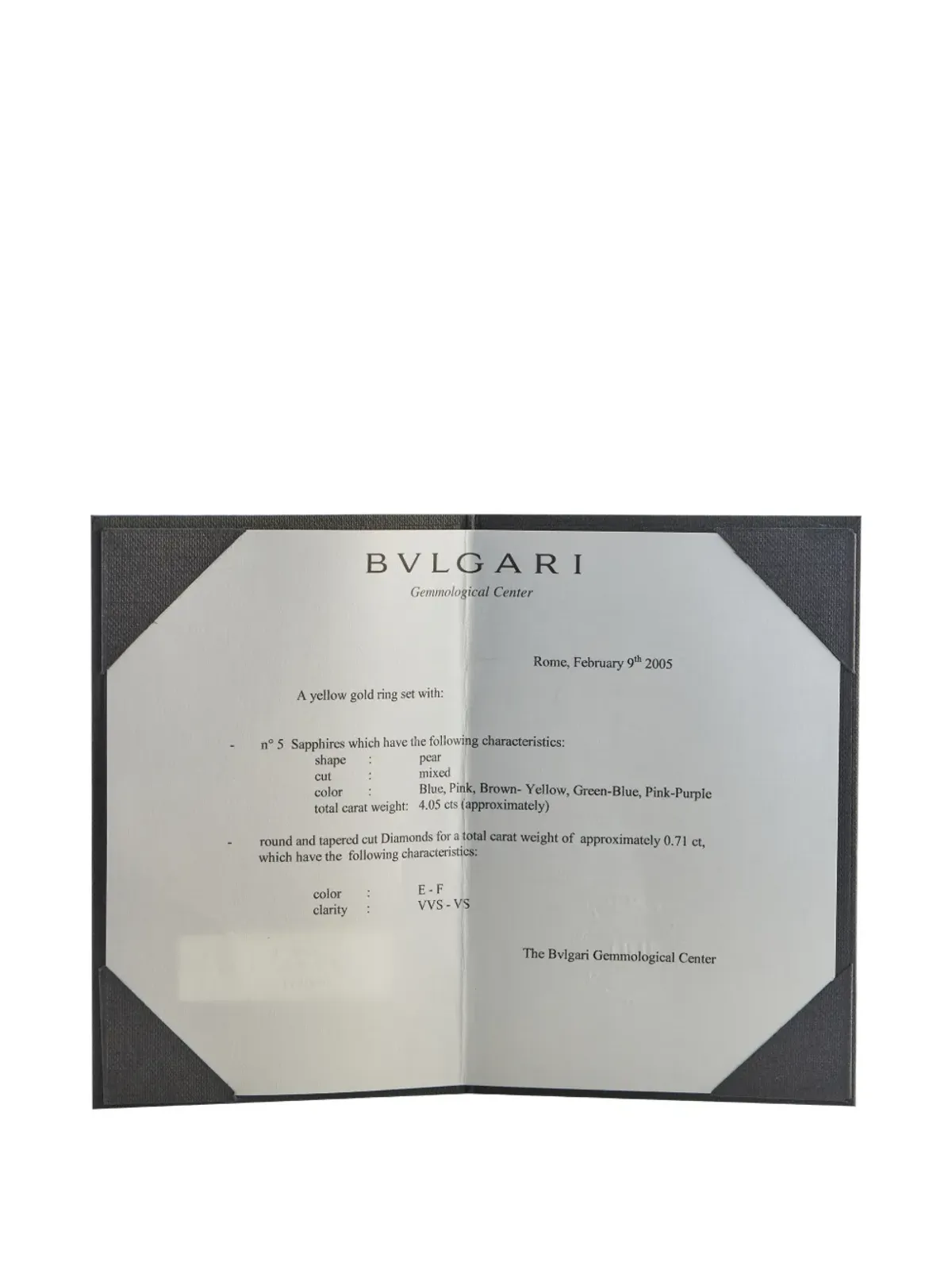 Bvlgari Pre-Owned 18Kイエローゴールド ダイヤモンド サファイア 花モチーフ リング - 画像5
