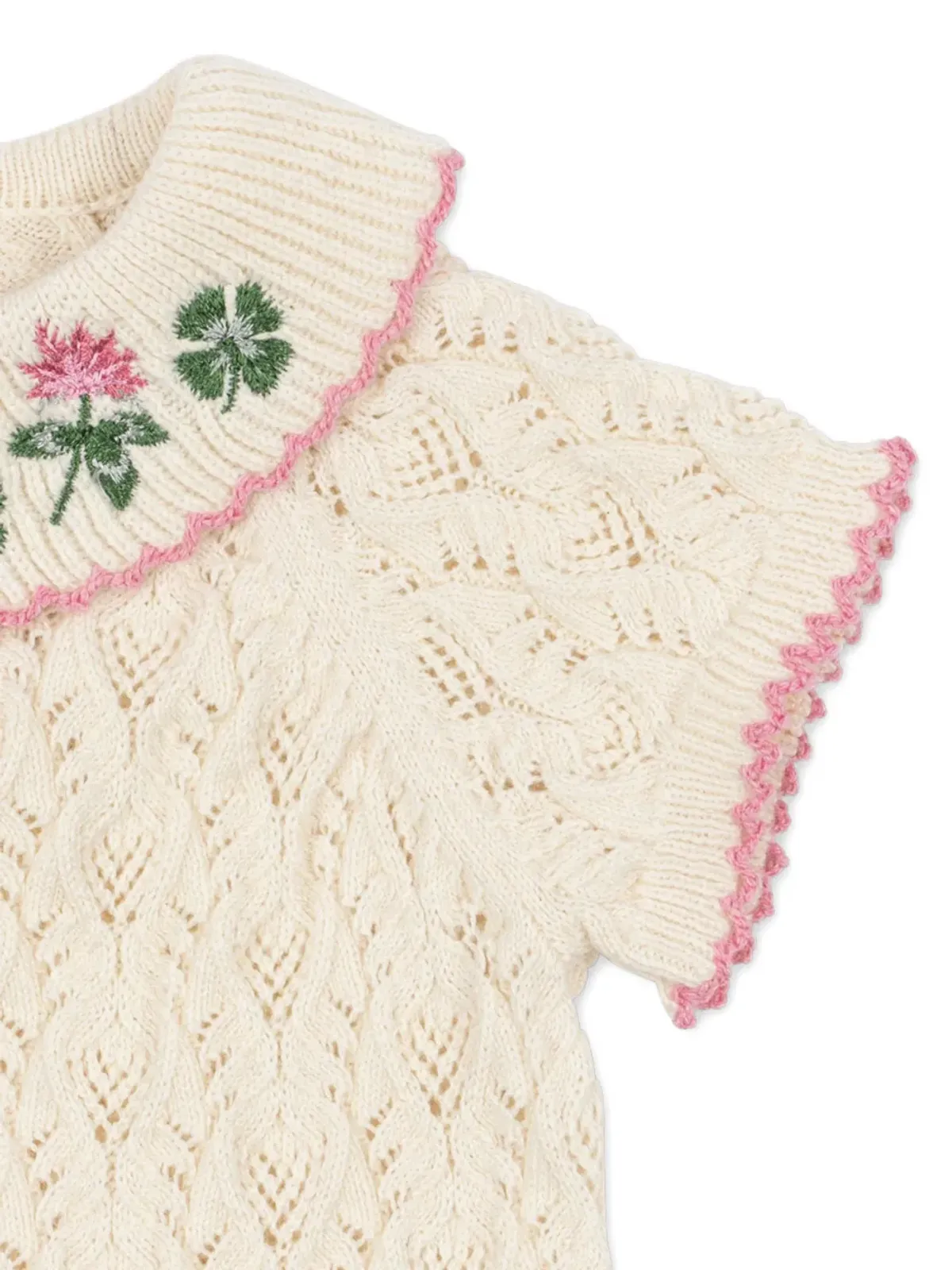 Konges Sløjd 花柄刺繍ベビー用ロンパース - 画像5
