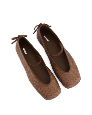 Nodaleto Bulla Node woven tie ballet flats - Brown - サムネイル3