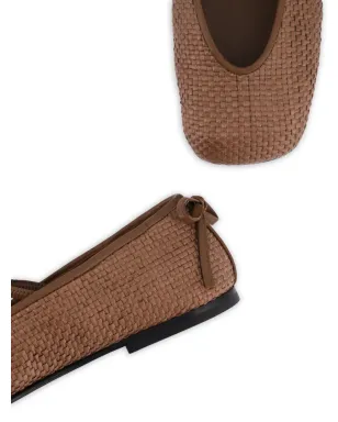 Nodaleto Bulla Node woven tie ballet flats - Brown - サムネイル4
