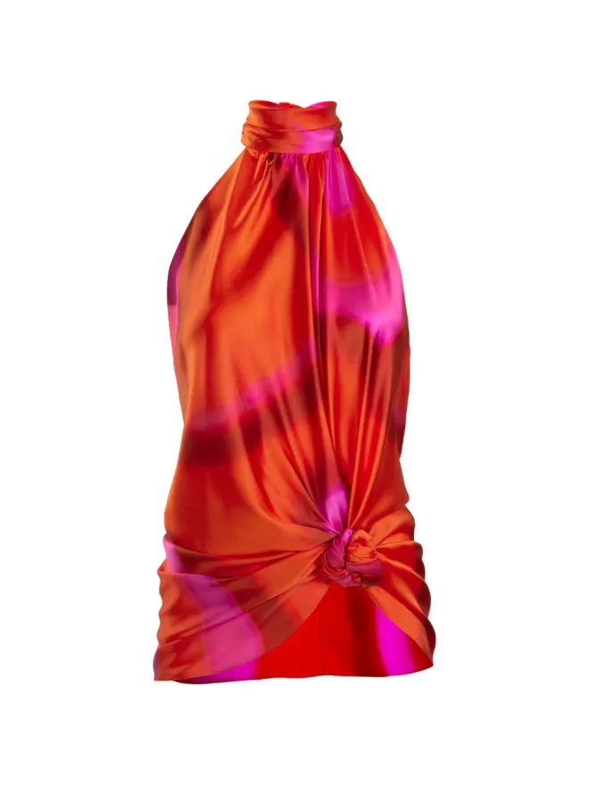 SILVIA TCHERASSI Silvia Tcherassi Dita 抽象柄プリント ホルターネック ブラウスの商品画像