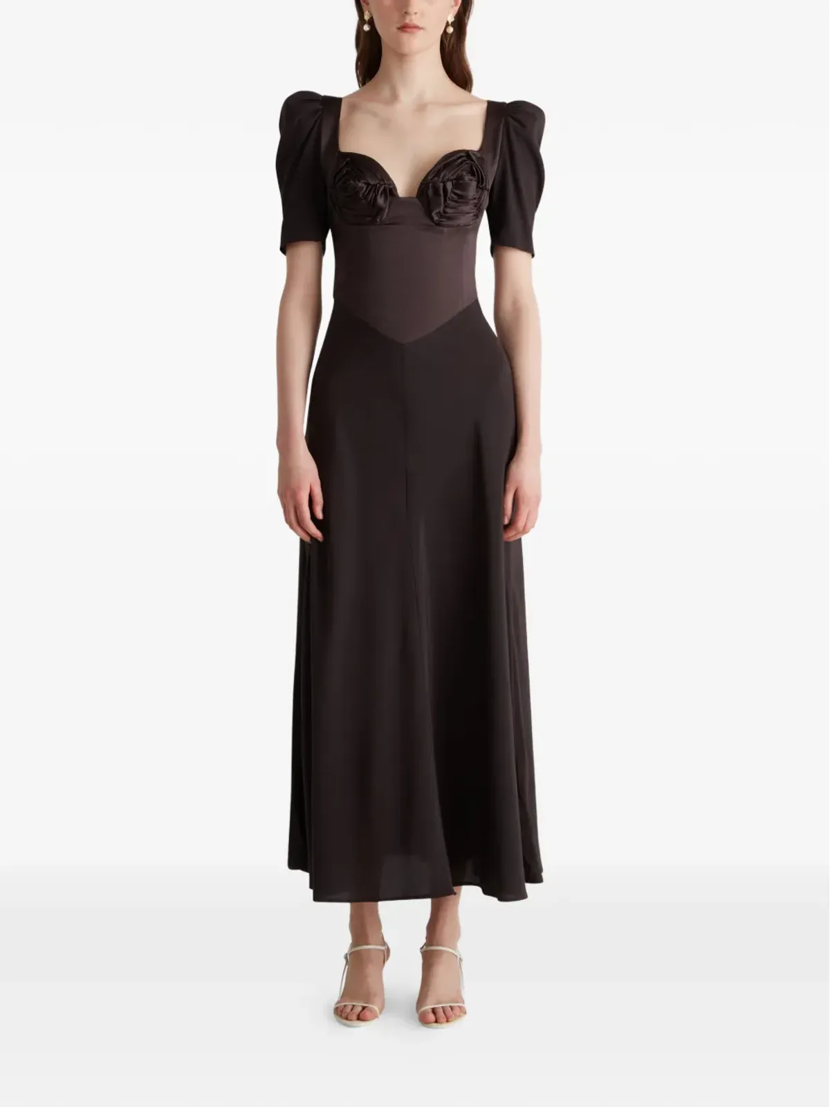 Violante Nessi Baccarat sweetheart-neckline maxi dress - Brown - 画像2