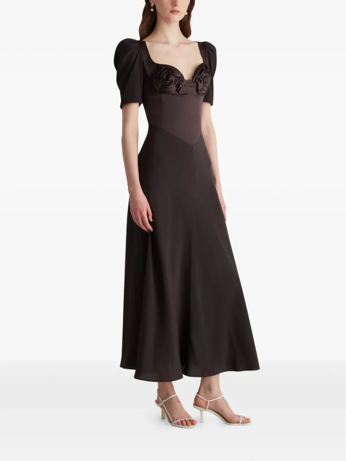 Violante Nessi Baccarat sweetheart-neckline maxi dress - Brown - 画像3