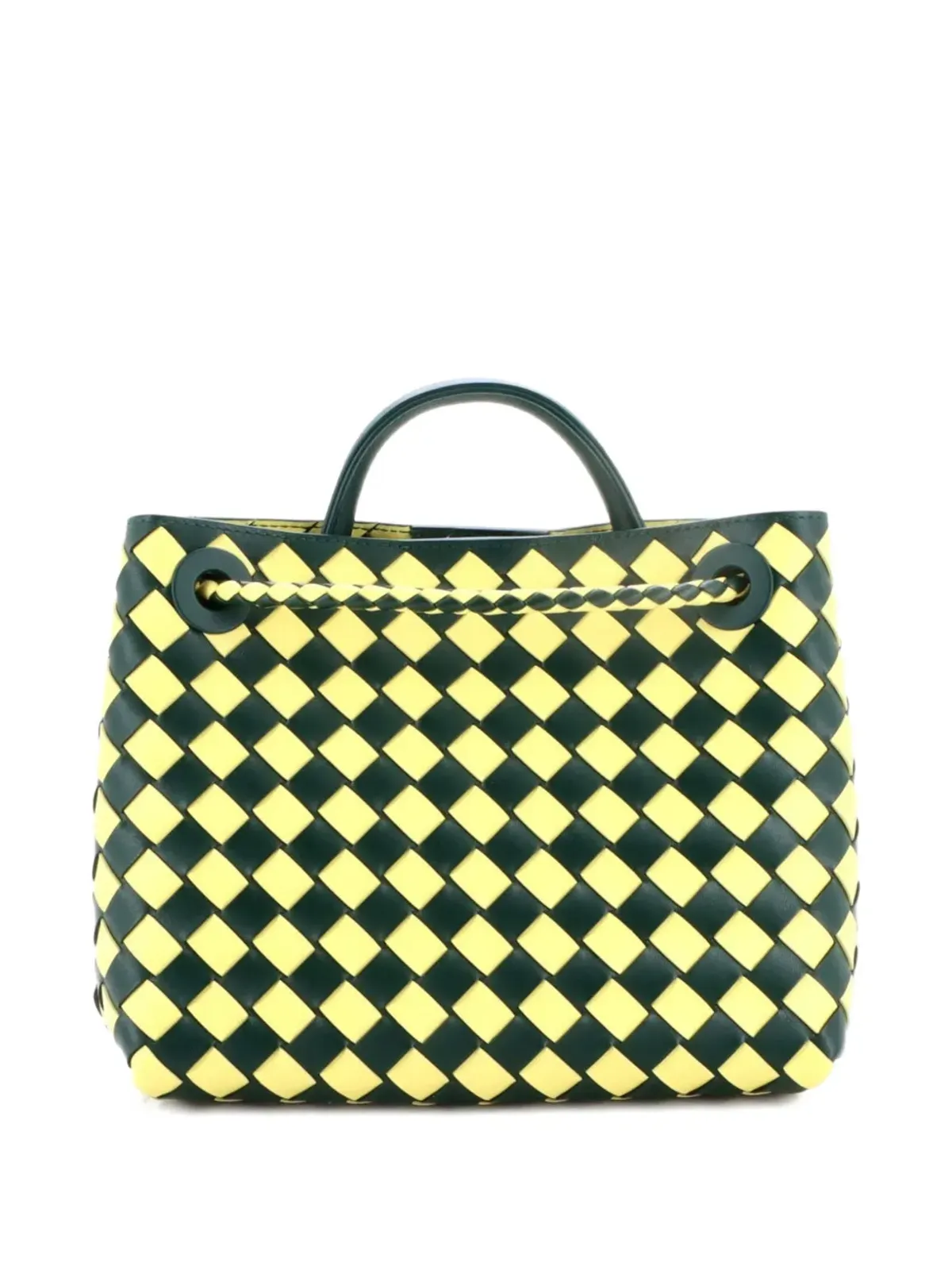Bottega Veneta ビンテージ Bicolor Andiamo トップハンドルバッグ イントレチャート ナパ サッチェル - 画像2