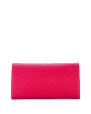 Saint Laurent Pre-Owned クラシックモノグラム フラップ ドキュメントオーガナイザー ウォレット - ピンク - サムネイル2