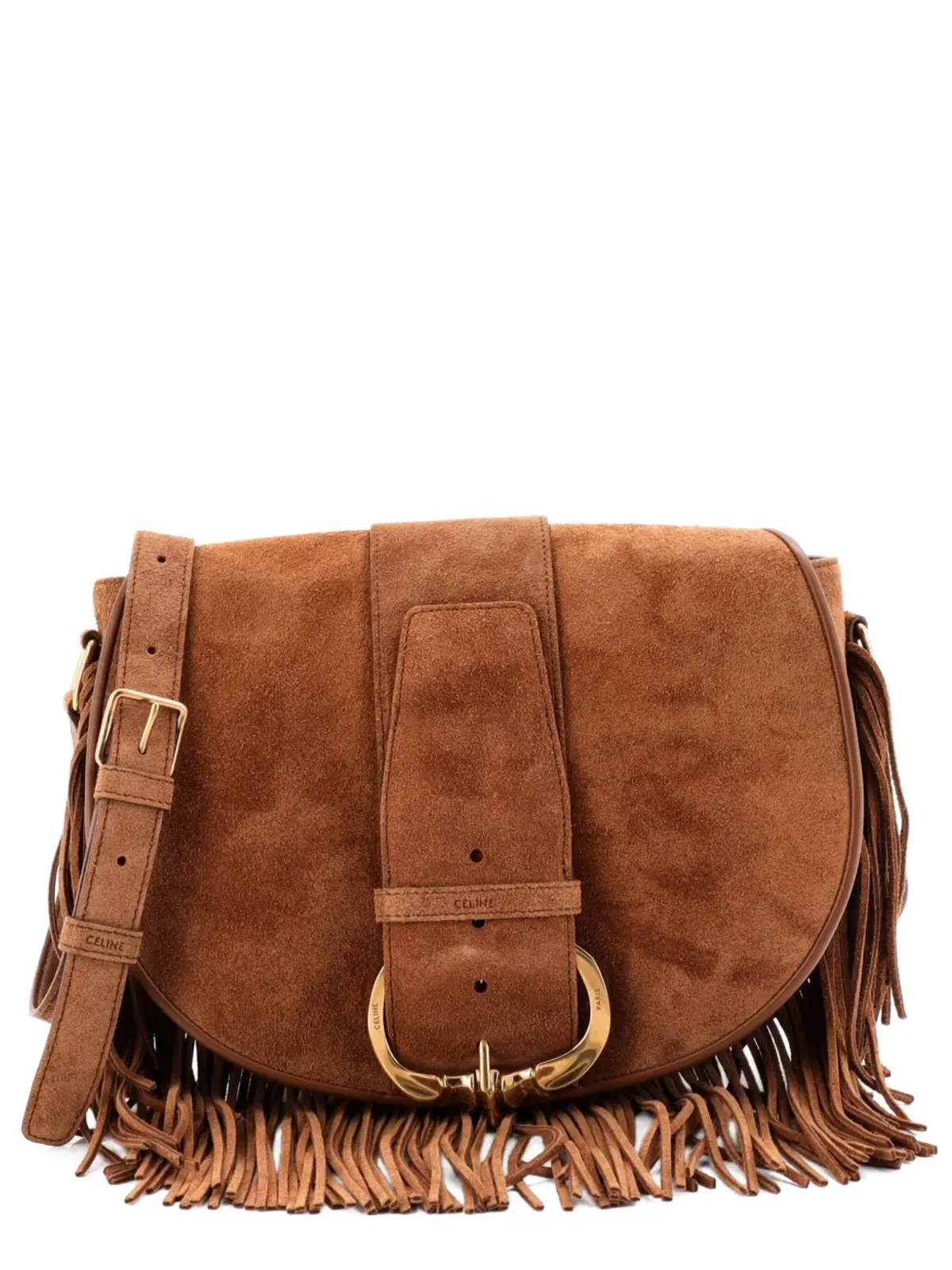 Celine Pre-Owned カマラット フリンジスエード クロスボディバッグ ブラウン - 画像1